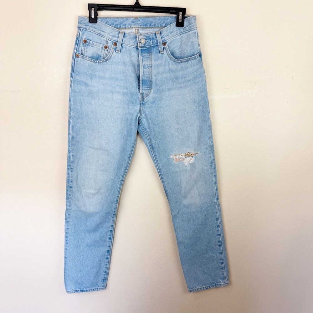 Levis Light Wash Tapered Patchwork Jean Denim Size 28X30